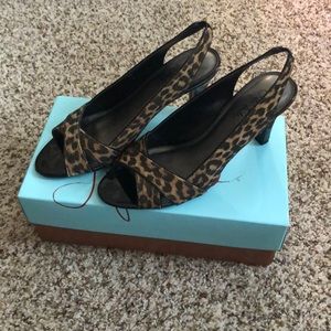 Leopard print slingbacks